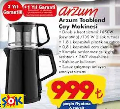 ARZUM ARZUM TEABLEND ÇAY MAKİNESİ